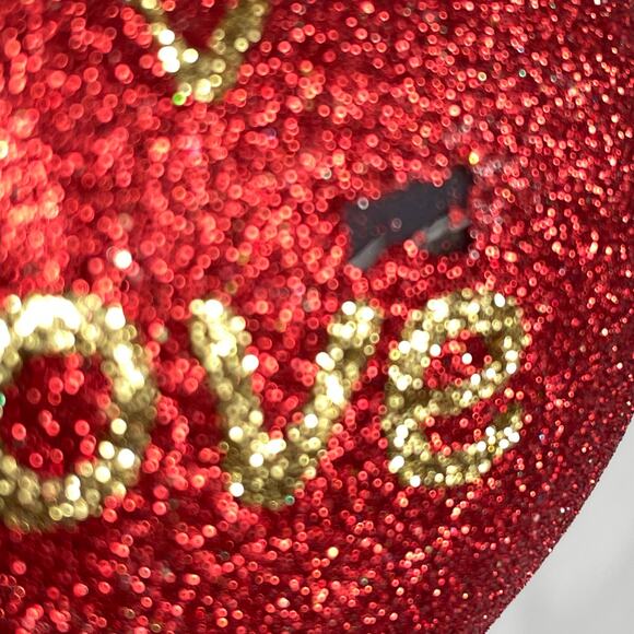 Vintage Landmark Creations Glass Ornament Heart Red Glitter Love Hand Blown - Picture 6 of 16